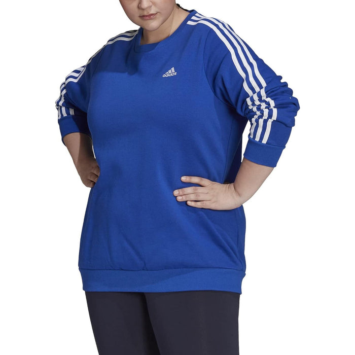 Adidas XXL / Blue adidas Women's 3-Stripe Fleece Sweatshirt * Bold Blue/White, Size 2Xwom812