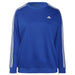 Adidas XXL / Blue adidas Women's 3-Stripe Fleece Sweatshirt * Bold Blue/White, Size 2Xwom812