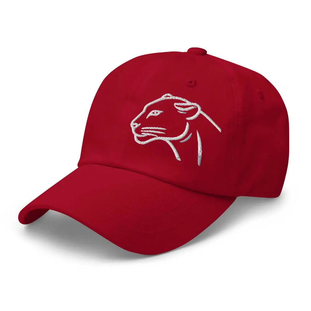 Cranberry embroidered black panther wildlife hat – adjustable cotton baseball cap