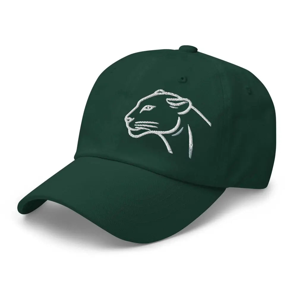 Dark grey embroidered black panther wildlife dad hat – adjustable cotton cap