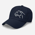 Navy embroidered black panther wildlife dad hat – adjustable cotton baseball cap