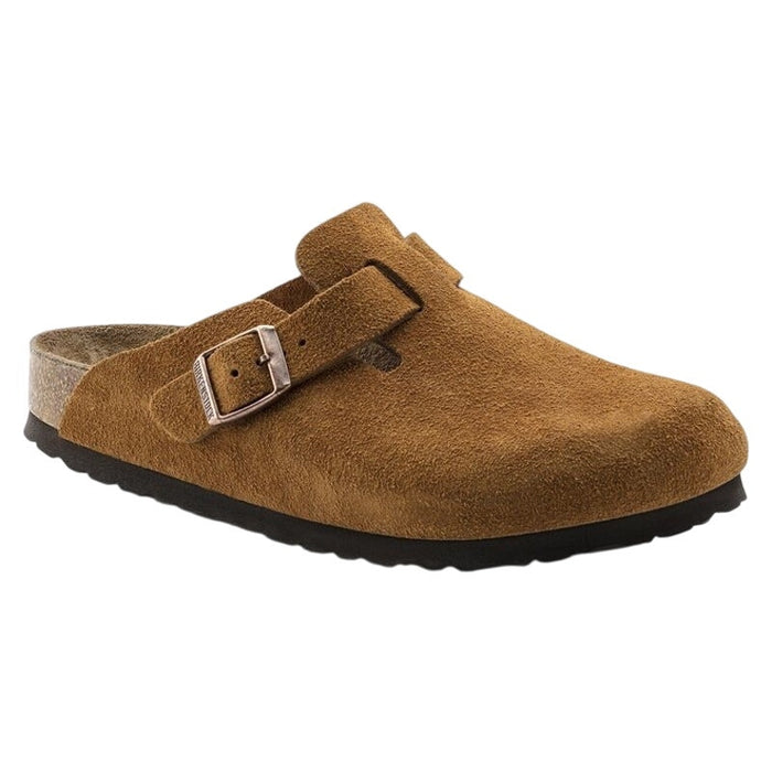 Birkenstock Boston Shearling Clogs Brown Suede Leather Casual wom SZ 11-11.5