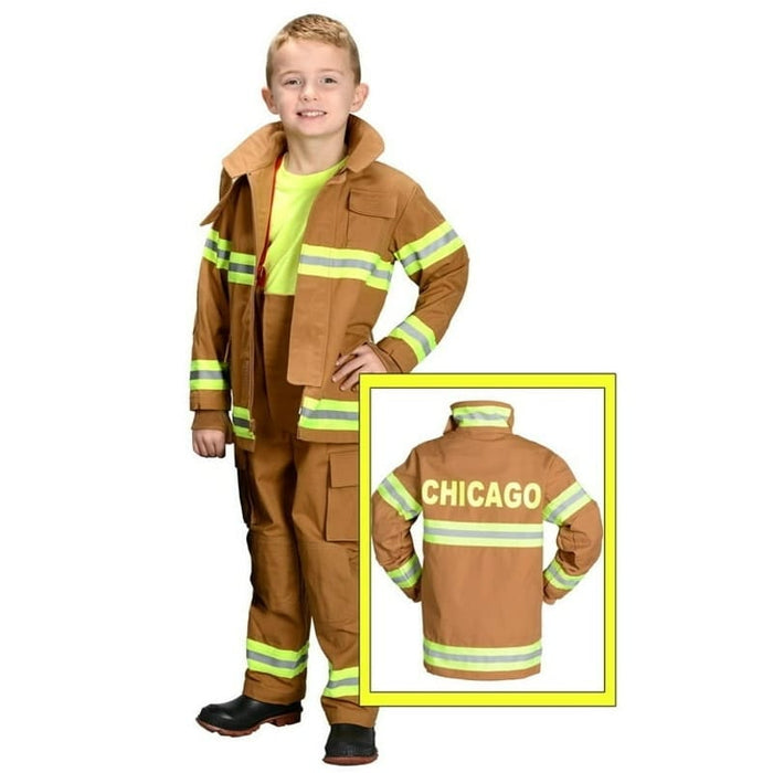 Aeromax Costume AEROMAX Kids Firefighter Costume Tan Ages 12-14 Dress Up Play