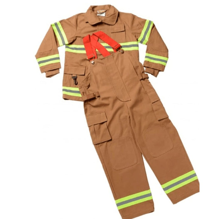 Aeromax Costume AEROMAX Kids Firefighter Costume Tan Ages 12-14 Dress Up Play