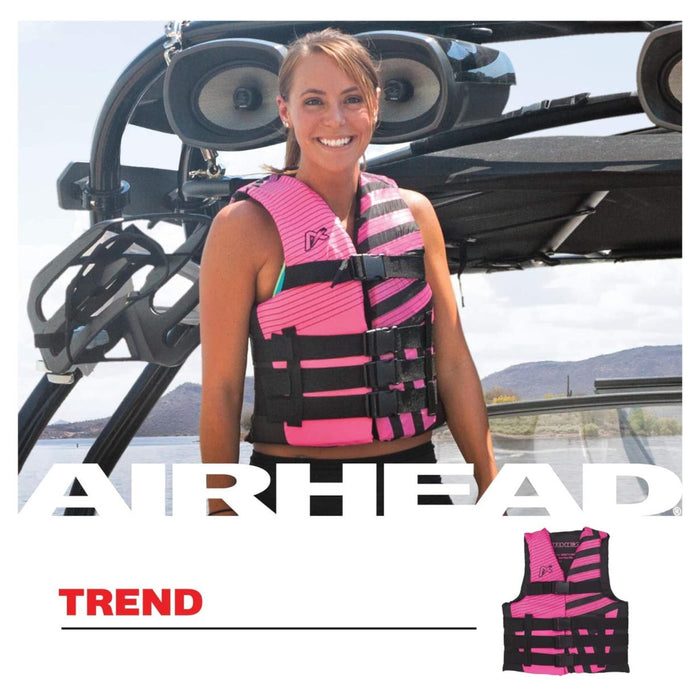 Airhead 2X/3X / Pink Airhead Trend Life Jacket Women's Float Size 2X/3X, Coast Guard Approved Water