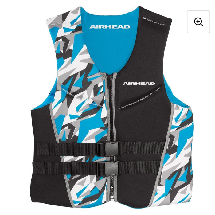 Airhead Small / Black/Blue / Neoprene/Neolite Camo Cool Neolite Kwik-Dry Life Jacket Vest | Adult Men's (Small)