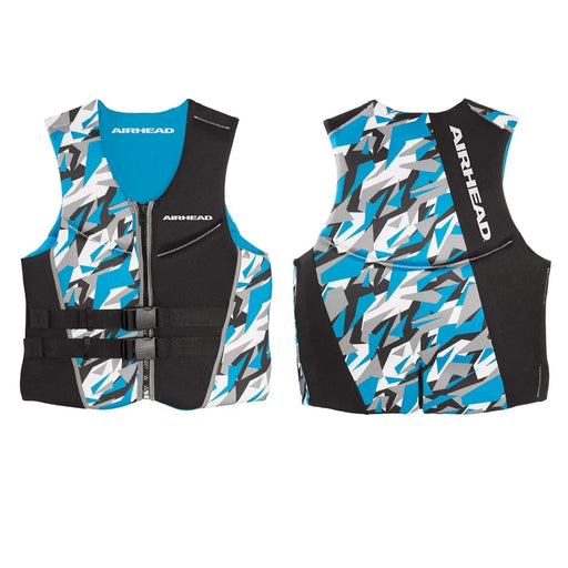 Airhead Small / Black/Blue / Neoprene/Neolite Camo Cool Neolite Kwik-Dry Life Jacket Vest | Adult Men's (Small)