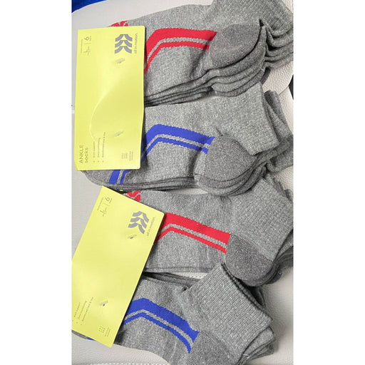 ALL IN MOTION BOYS Socks lot of 2 ALL IN MOTION Ankle SOCKS 6 PAIRS L 3-7 SHOE SIZE New