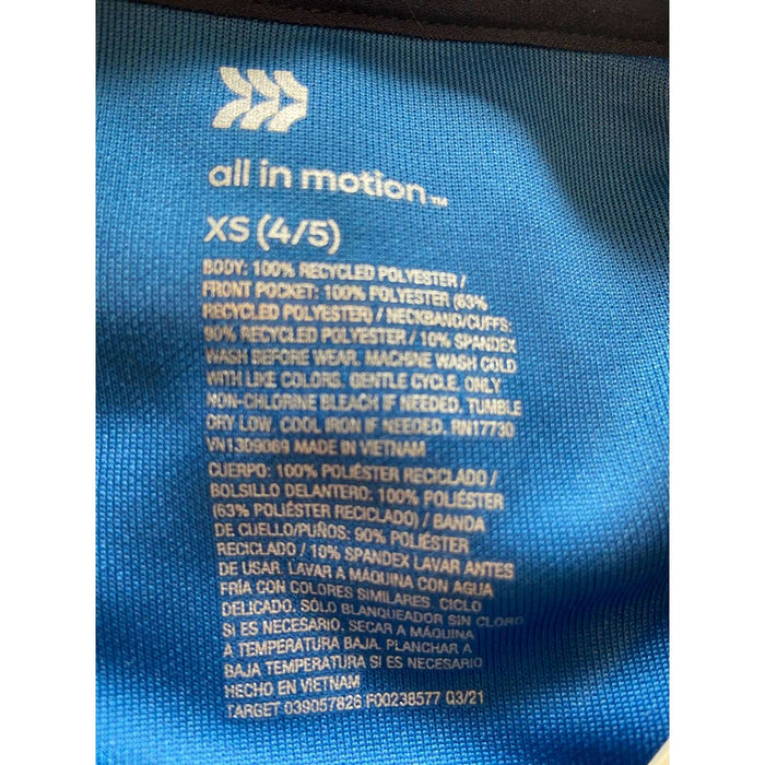 All in motion XS / Blue "Boys All in Motion Crewneck Sweatshirt - Blue, Size XS (4/5)"   T12 *