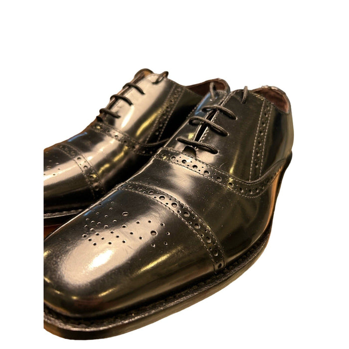 Allonsi Black / Leather / 10 Tallon Mens Genuine Leather Wingtip Oxford Dress Shoes | SZ 10