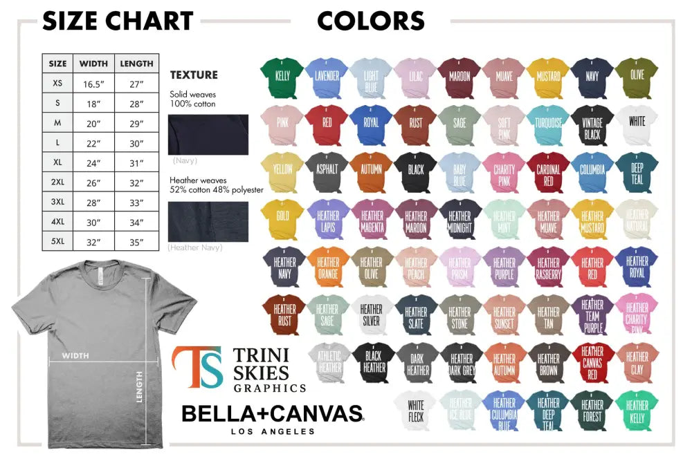 American Power Marlin Fish T-Shirt size chart and color palette