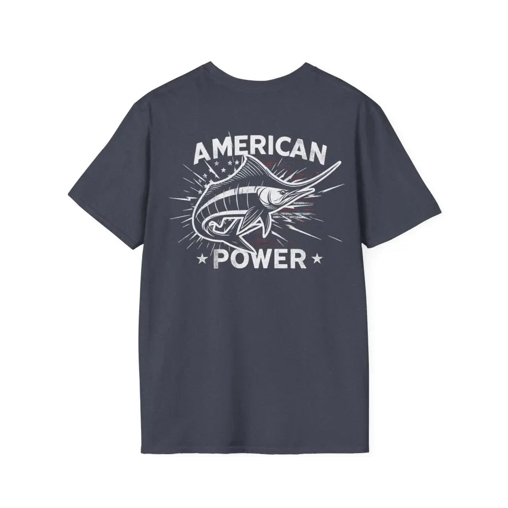 American Power Marlin fish t-shirt with back graphic