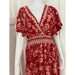 Angie’s Angies Red Floral Printed Maxi Dress Bohemian Elegance for Spring* Size MED WD46