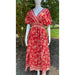 Angie’s Angies Red Floral Printed Maxi Dress Bohemian Elegance for Spring* Size MED WD46