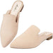 Ankis Shoes Ankis Women's Beige Pointed Toe Mule Flats Casual Slip-On SZ 9