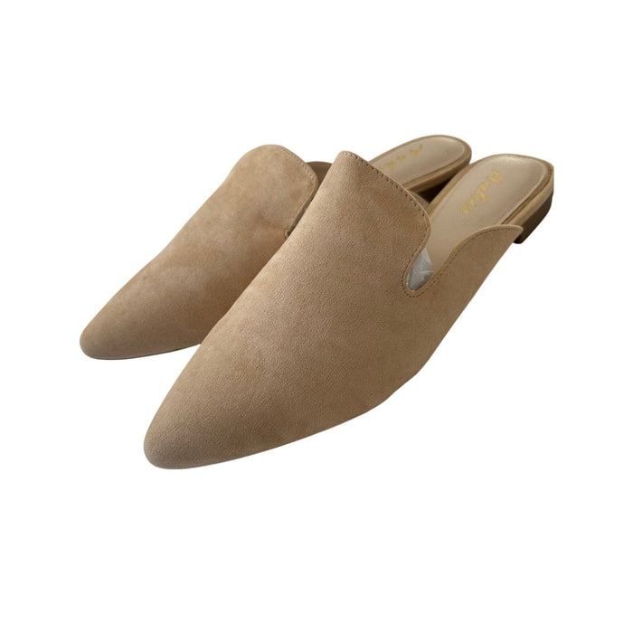 Ankis Shoes Ankis Women's Beige Pointed Toe Mule Flats Casual Slip-On SZ 9