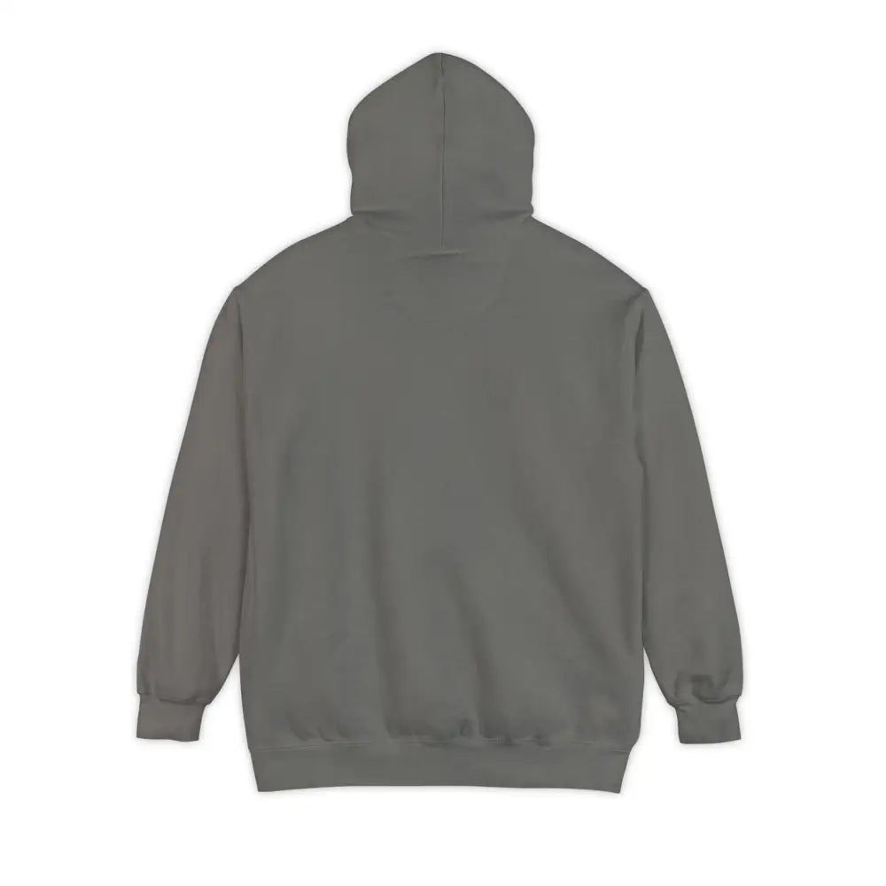 Charcoal gray Comfort Colors graphic fleece hoodie with drawstring hood