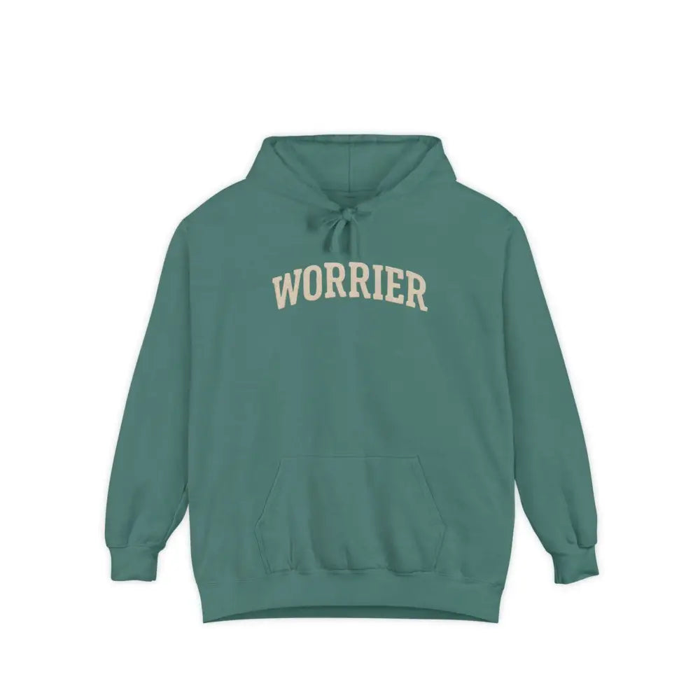 Green Anxiety Hoodie Worrier Since Birth in Comfort Colors