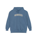 Blue Anxiety Hoodie with Worrier Text in Beige, Comfort Colors
