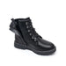 Apakowa Black / 1 / Leather Apakowa Kids Girls Combat Ankle Boots: Lace-Up, Zipper, Fashion Booties, SZ 1