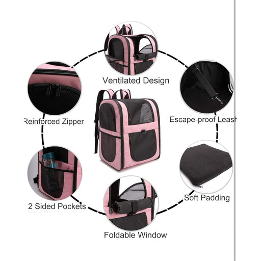 Apollo one size / Pink Apollo Walker Pet Carrier *  Backpack for Large/Small Cats and Dogs, Puppies