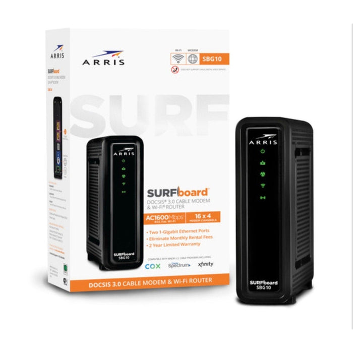 ARRIS Black ARRIS SURFboard® SBG10 DOCSIS® 3.0 Cable Modem & Wi-Fi® Router