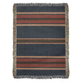 Cozy aspen stripe woven blanket in heritage travel textile with mountain lodge aesthetic