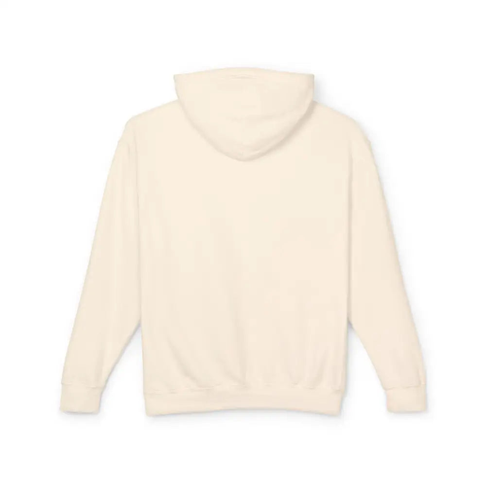 Aspen Sunset Hoodie in cream with ribbed cuffs and Trini Skies embroidery
