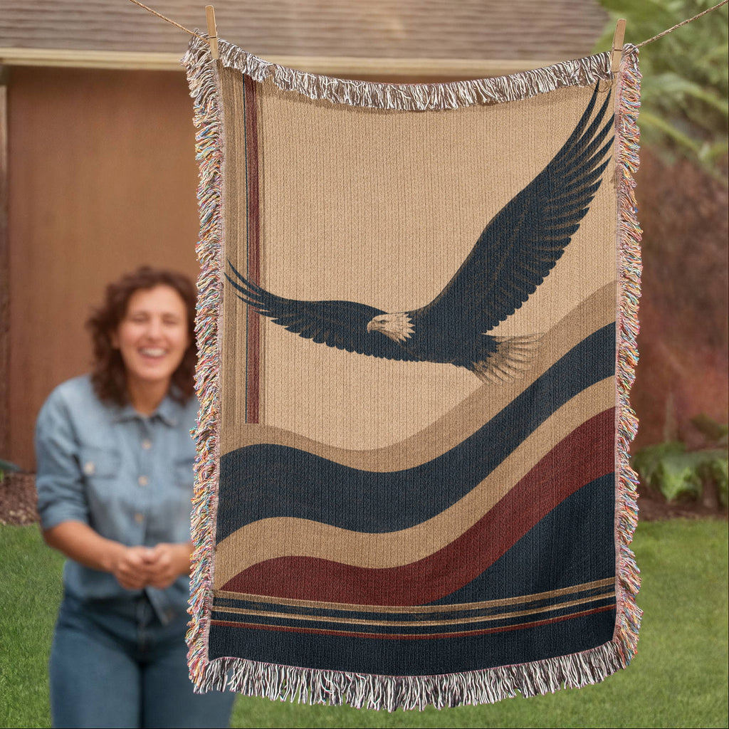The American Eagle Cotton Woven Throw Blanket