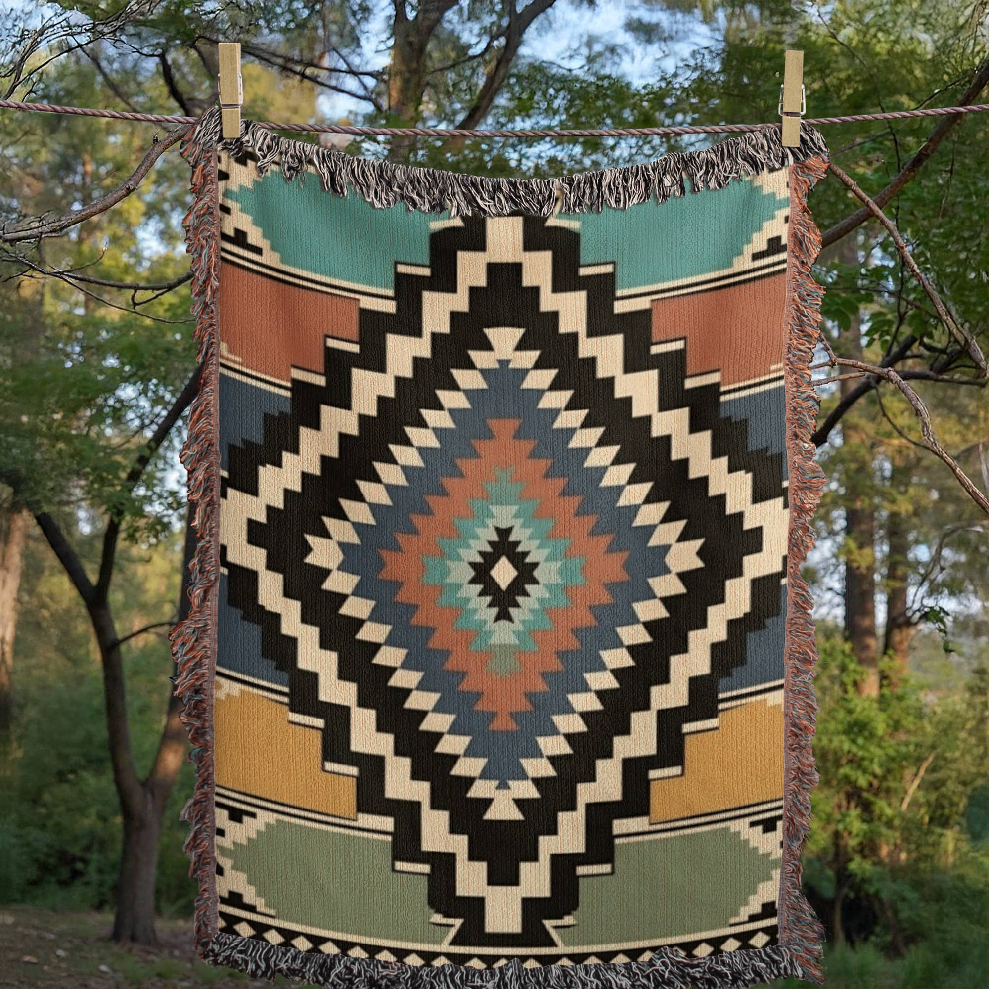 The Sonora Southwestern Cotton Woven Throw Blanket