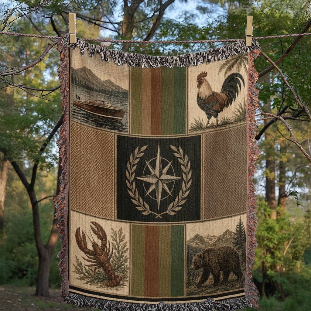 Compass & Country Heritage Woven Throw. | Made in USA
