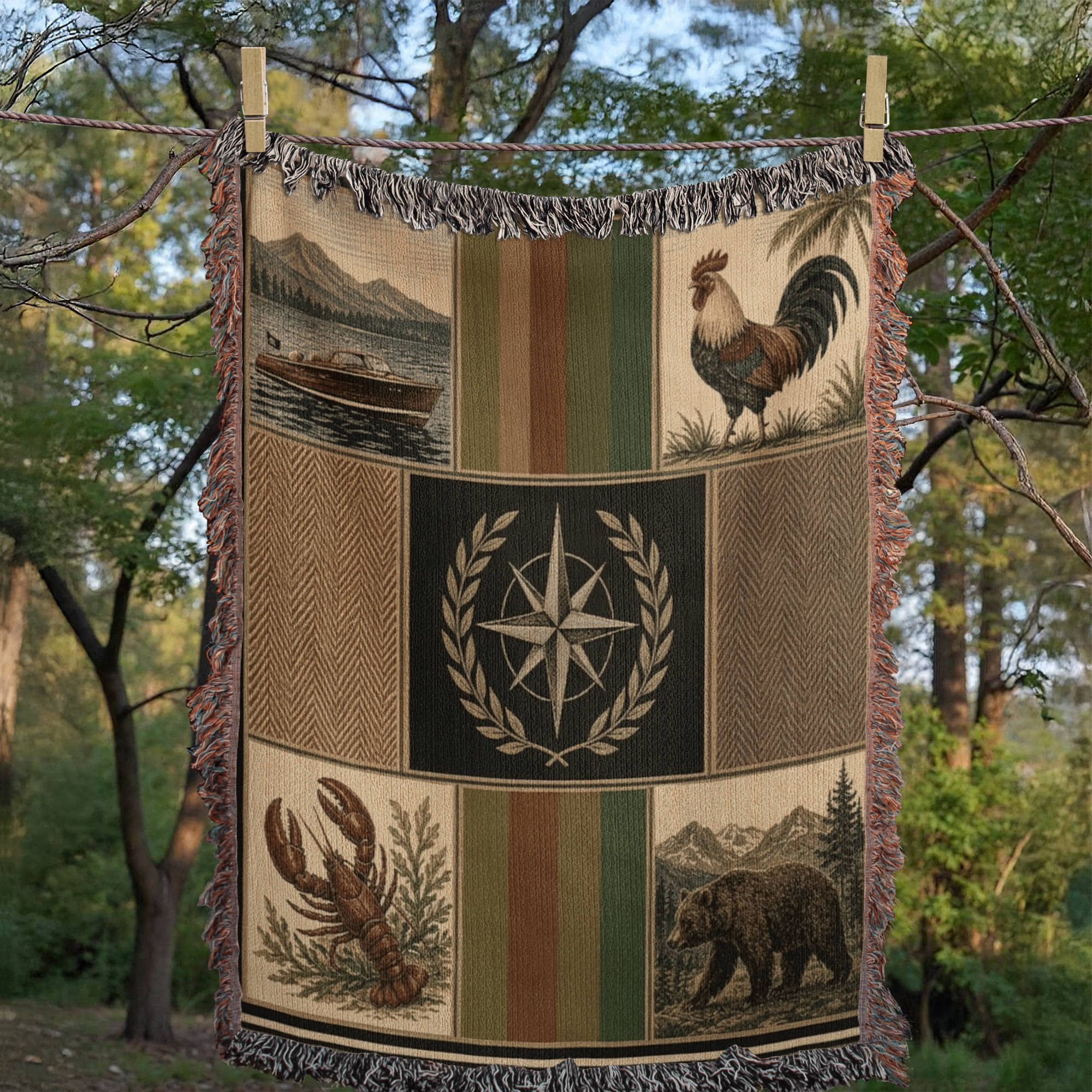 Compass & Country Heritage Woven Throw. | Made in USA