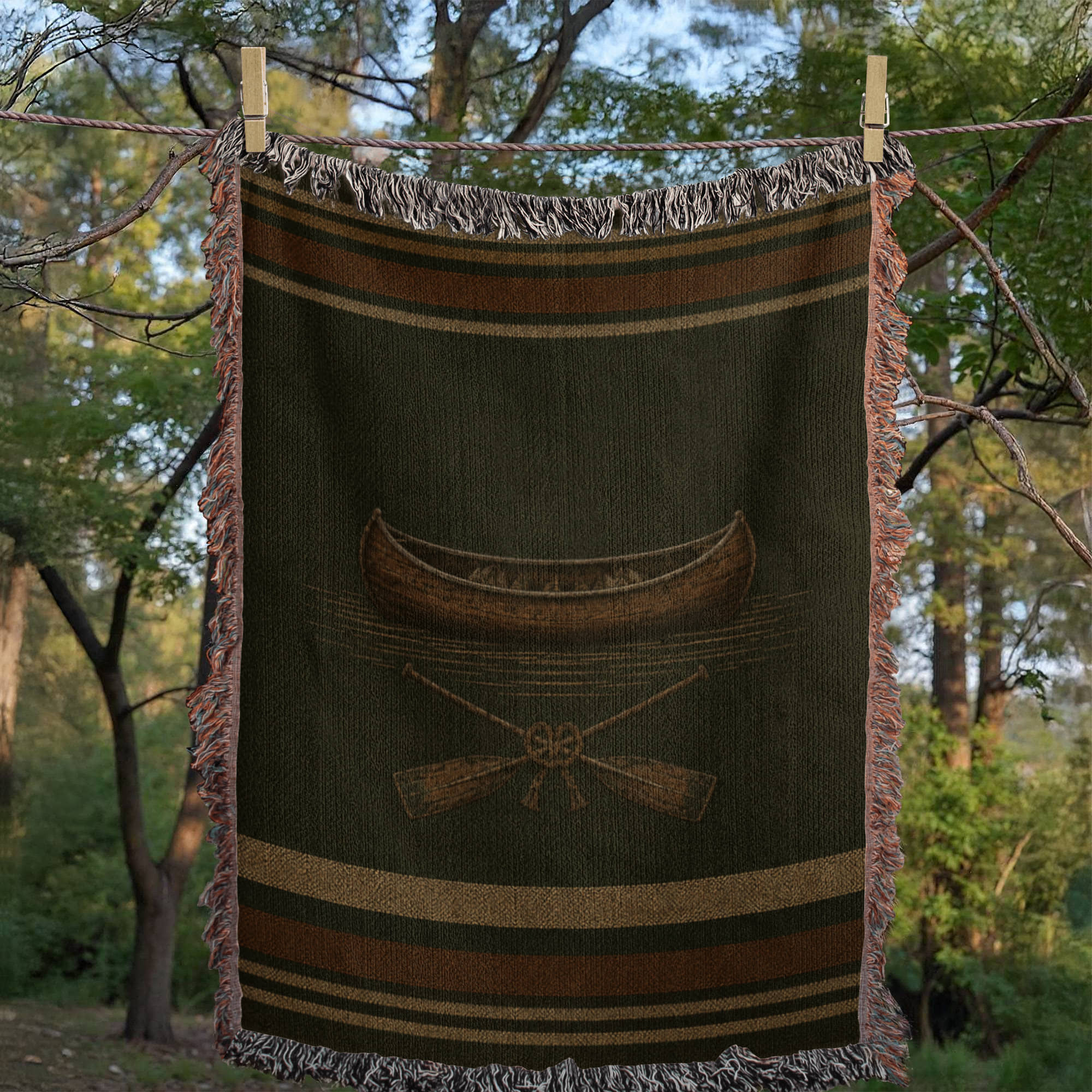 Canoe Lodge Woven Blanket