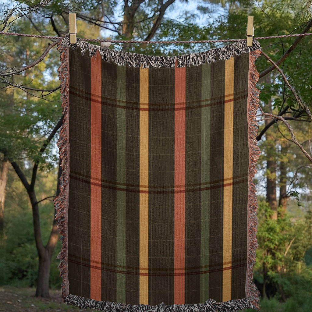 Green Plaid Woven Cotton Throw Blanket — Cascade Ridge