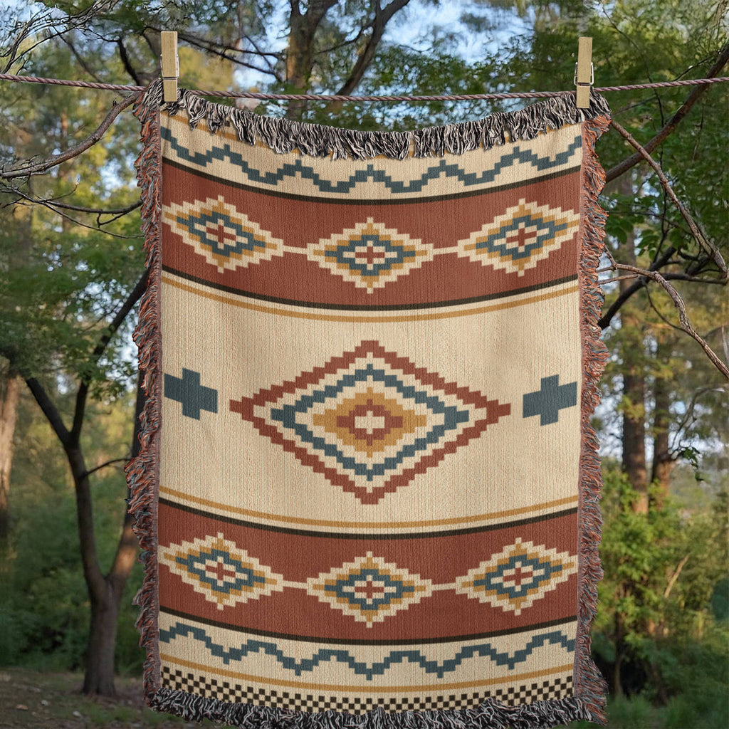 The Mesa House — Southwestern Woven Cotton Throw Blanket