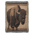 American Bison Woven Blanket – Wildlife Throw & Statement Blanket Nature Lover Gifts