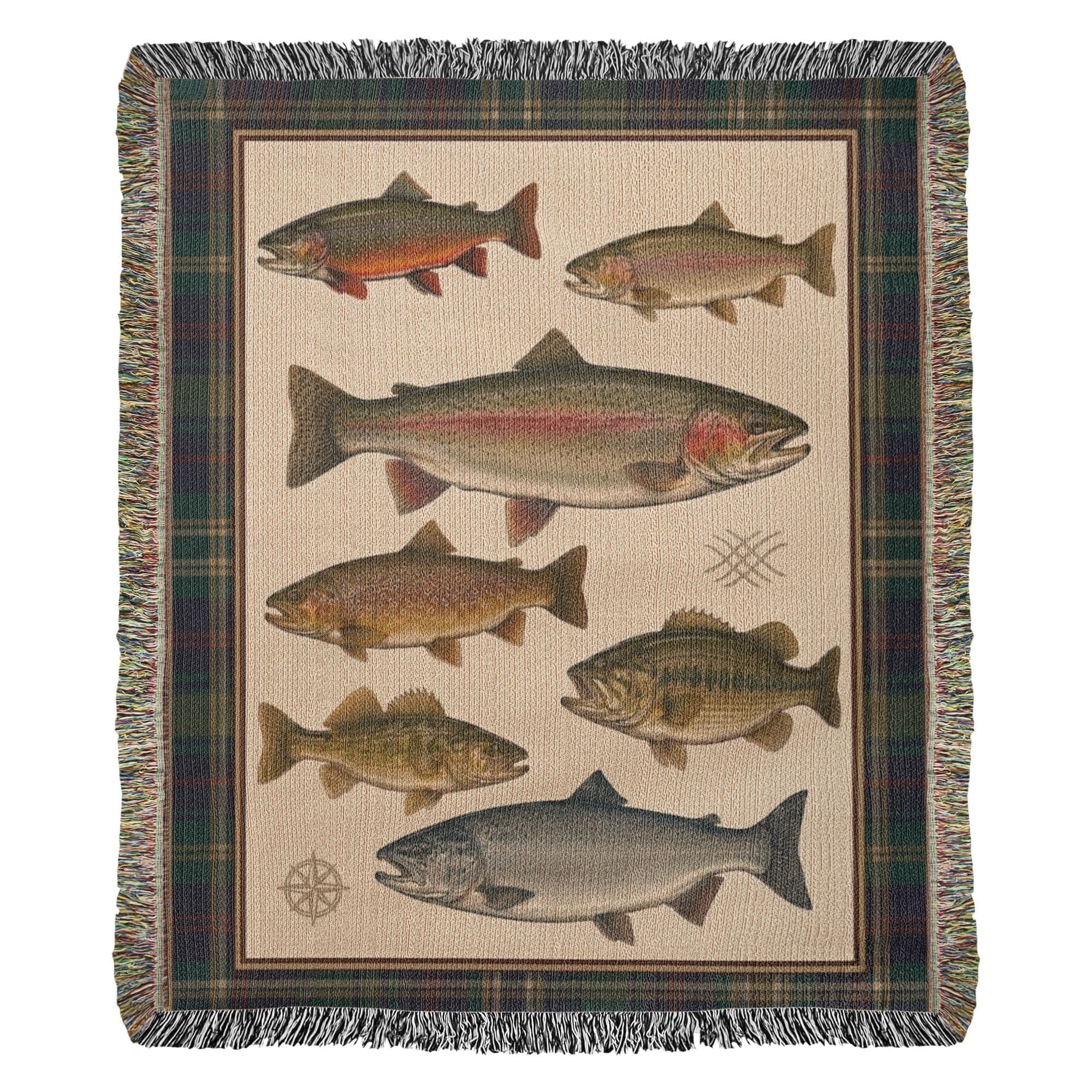 The Watershed Fishing Cotton Woven Throw Blanket