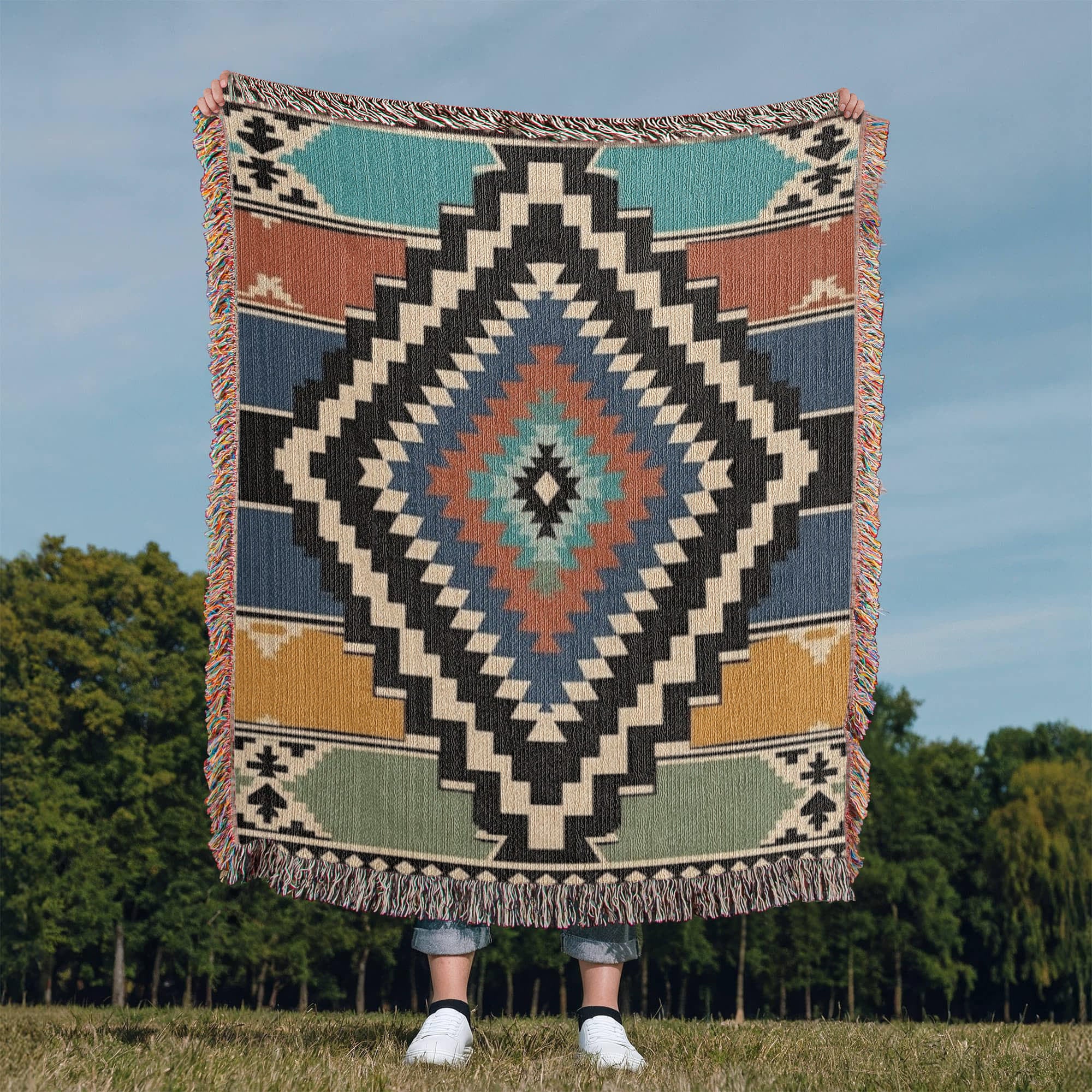 The Sonora Southwestern Cotton Woven Throw Blanket