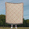 Diamond Lattice Woven Cotton Throw Blanket — Fringe Southwest
