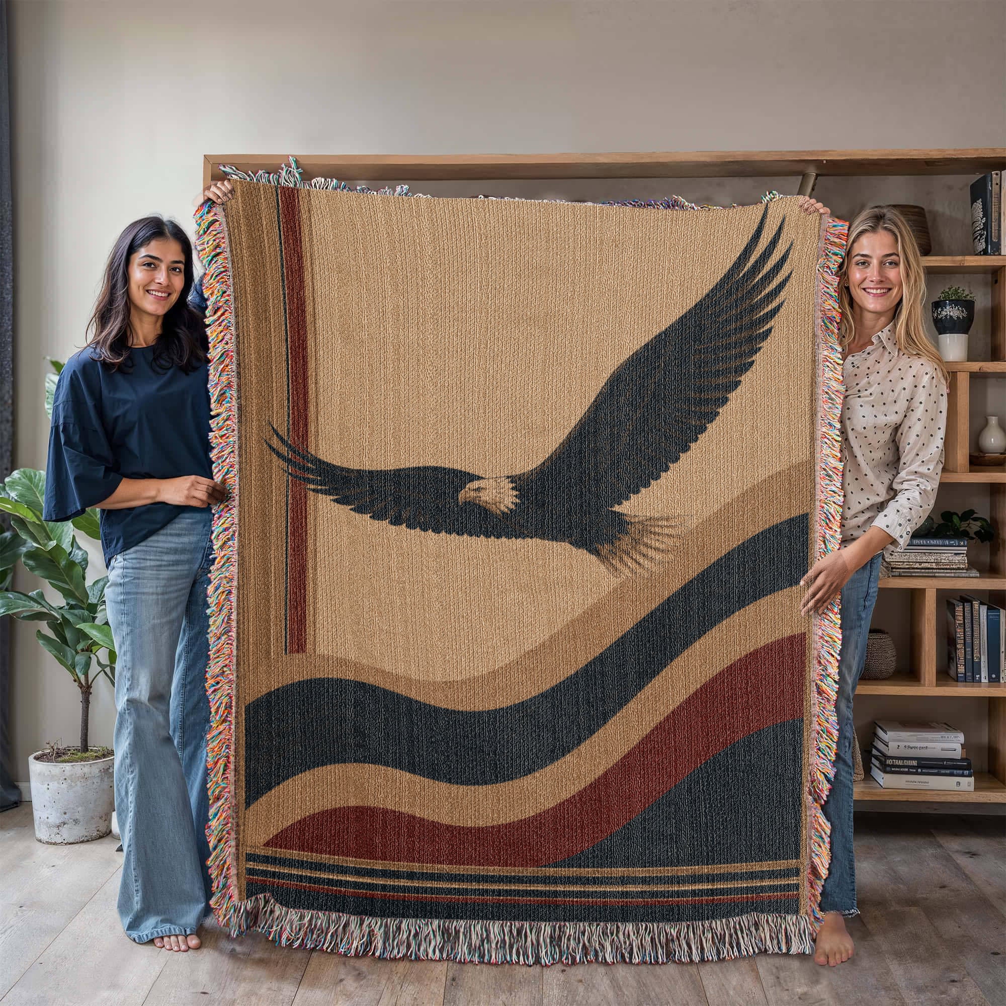 The American Eagle Cotton Woven Throw Blanket