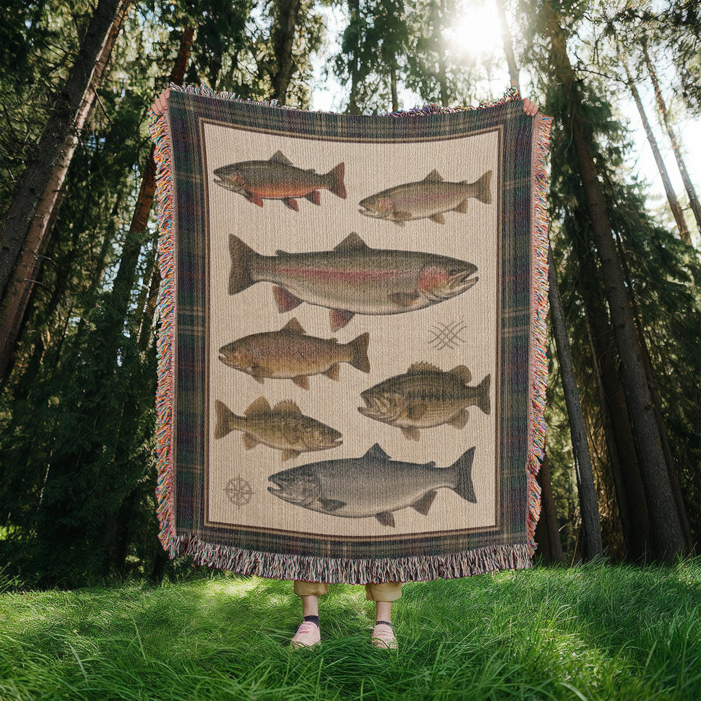 The Watershed Fishing Cotton Woven Throw Blanket