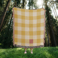 Gingham Woven Cotton Throw Blanket — Butter