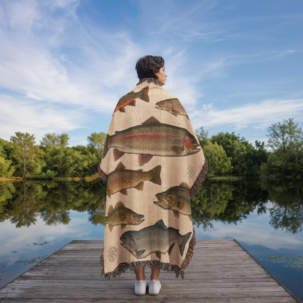 The Watershed Fishing Cotton Woven Throw Blanket
