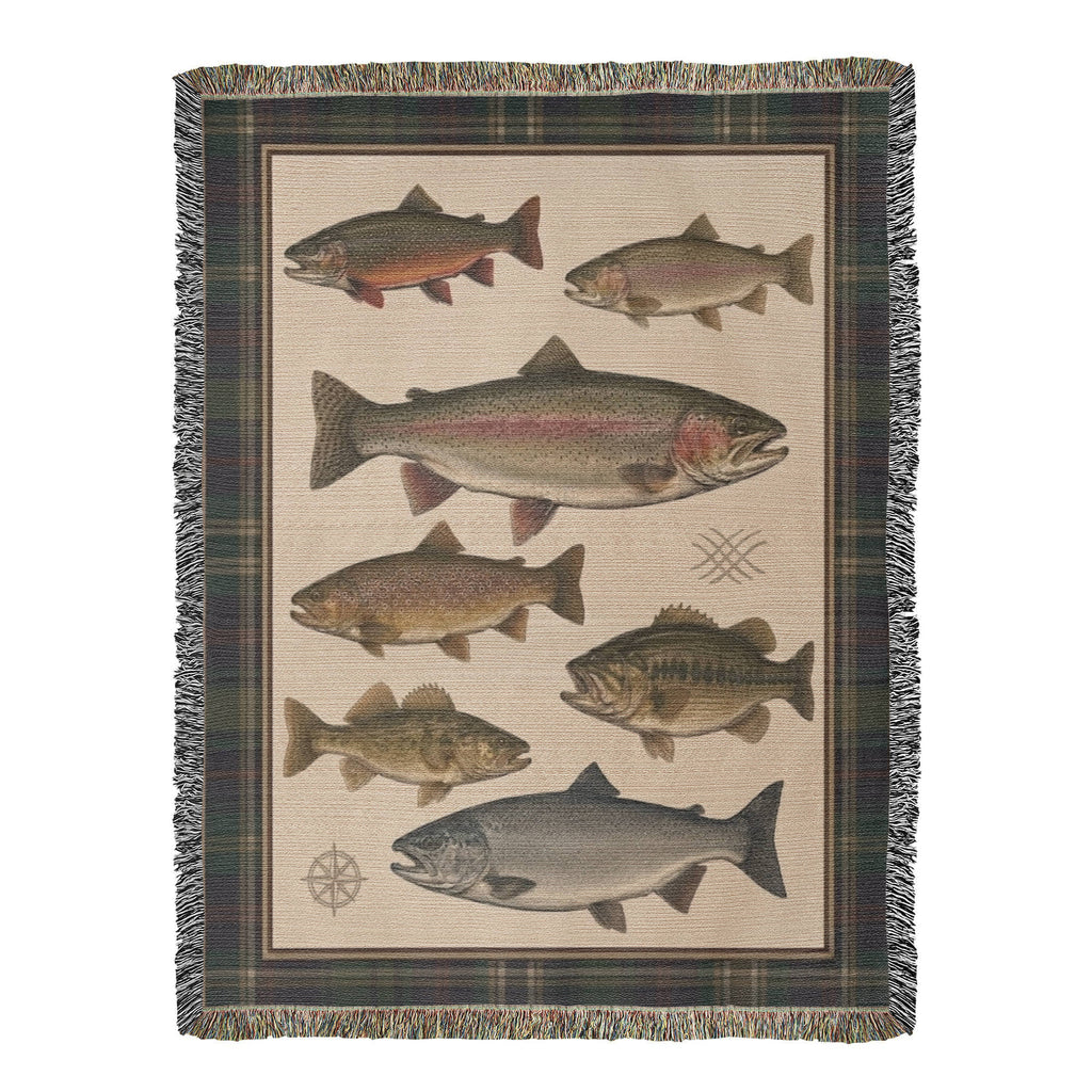 The Watershed Fishing Cotton Woven Throw Blanket