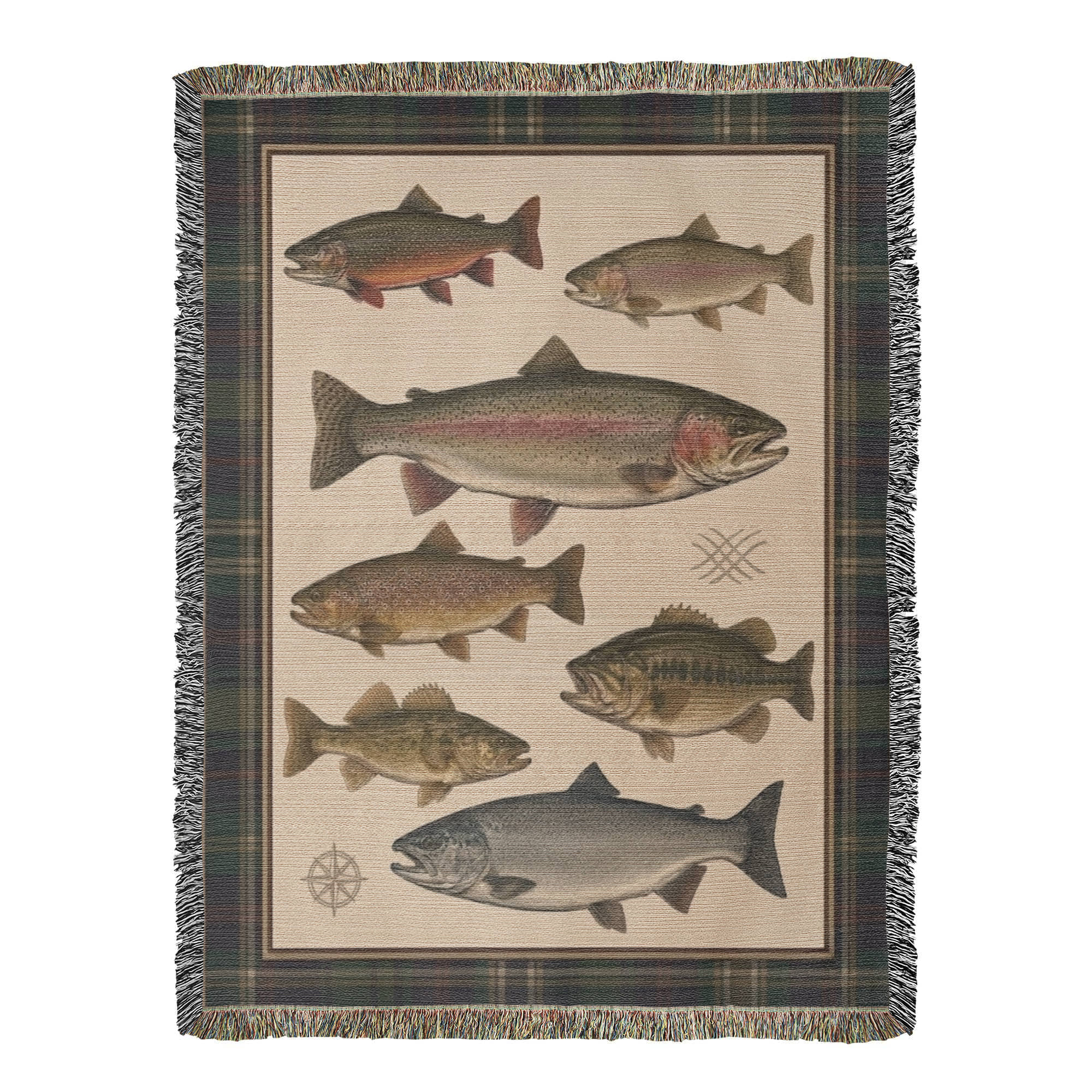 The Watershed Fishing Cotton Woven Throw Blanket