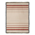 Candlelight Red & Green Stripe Christmas Throw Blanket | Handwoven Fringed Cotton | Heirloom Holiday Stripe