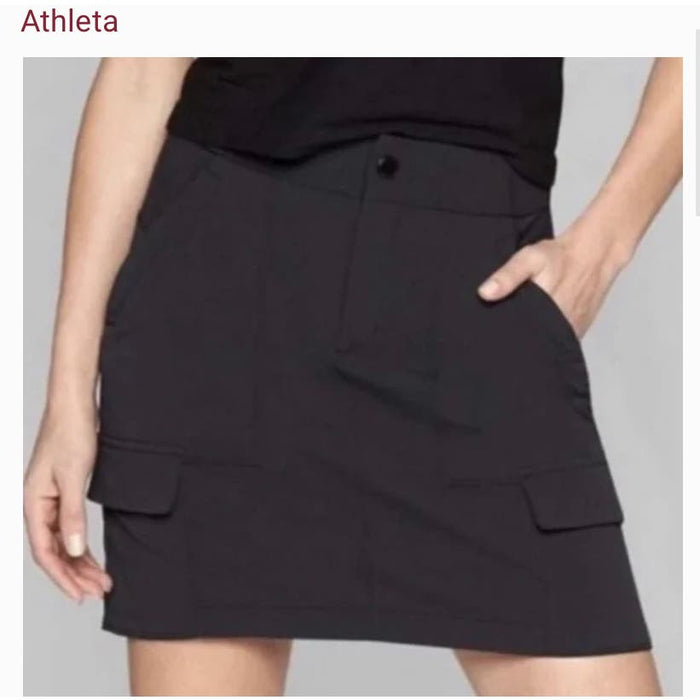 Athleta 10 / Black Athleta Charcoal Trekkie Skort, Size 10: Tennis Performance Essential * wom269