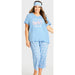 Avenue 14/16 / Blue Avenue Bunny Sleep Set - Blue Pajamas, Size 14/16 Plus * Wom1106