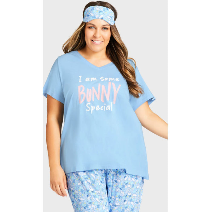 Avenue 14/16 / Blue Avenue Bunny Sleep Set - Blue Pajamas, Size 14/16 Plus * Wom1106