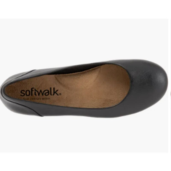 SoftWalk womens Sonoma Ballet Flat, Black, Size 8 Narrow US